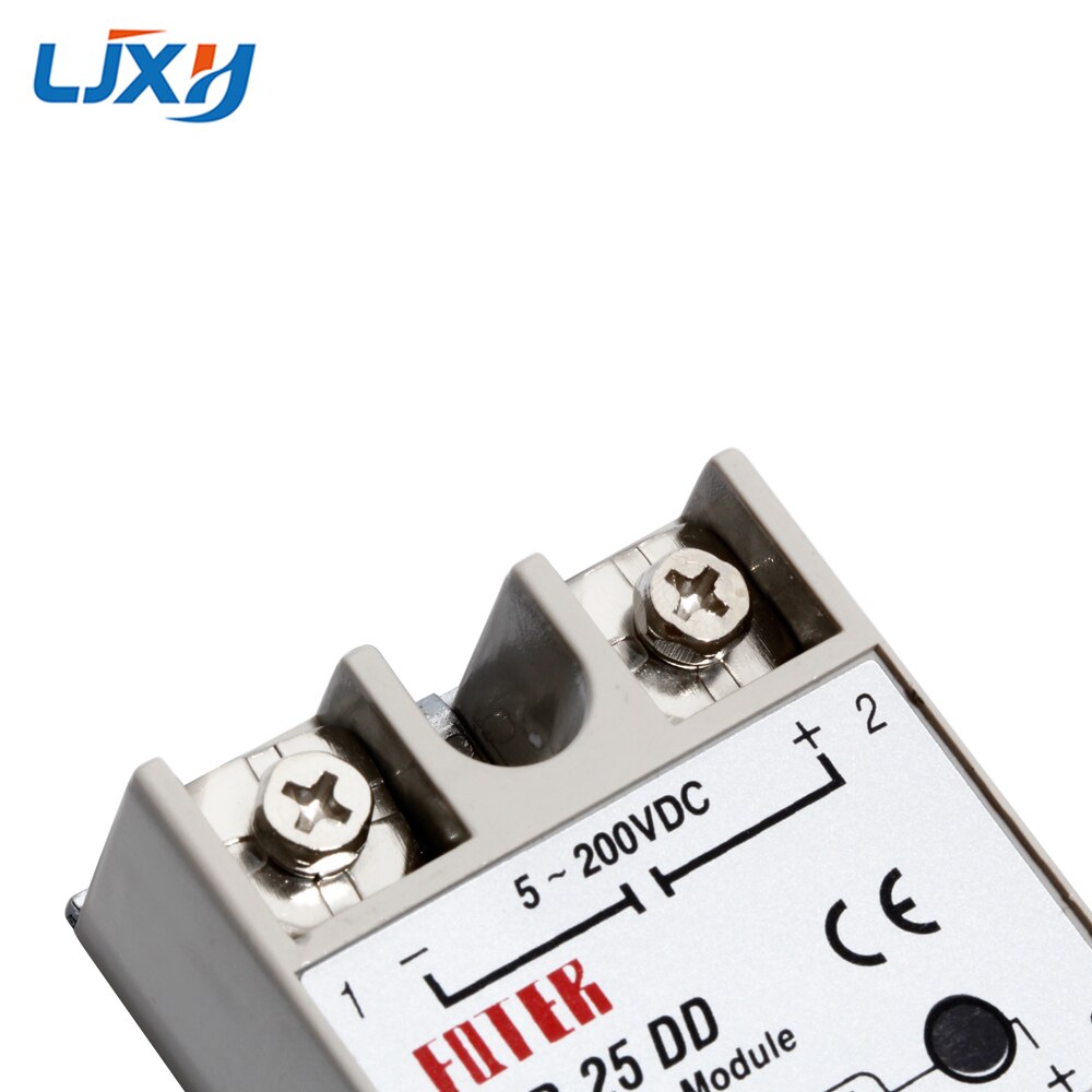 LJXH Plastic Single Phase Solid State Relay Module SSR-10DD 25DD 40DD 75DD 100DD DC Control DC Relais 3~32VDC to 5~200VDC
