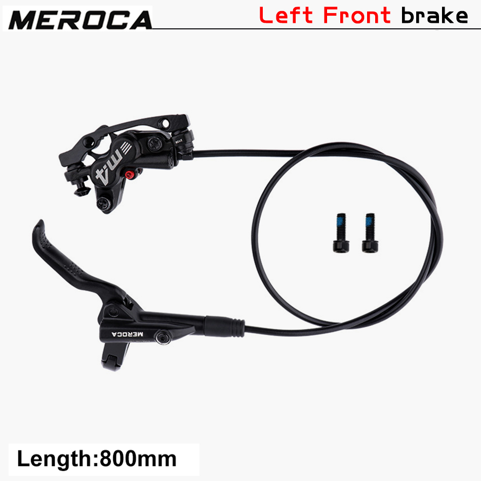 Mountain Bike Disc Brake Set 4 Pistons MTB Hydraulic Brakes 800/1400mm Four Pistons Oil Pressure Calipers For AM Enduro E4 ZEE: Left Front