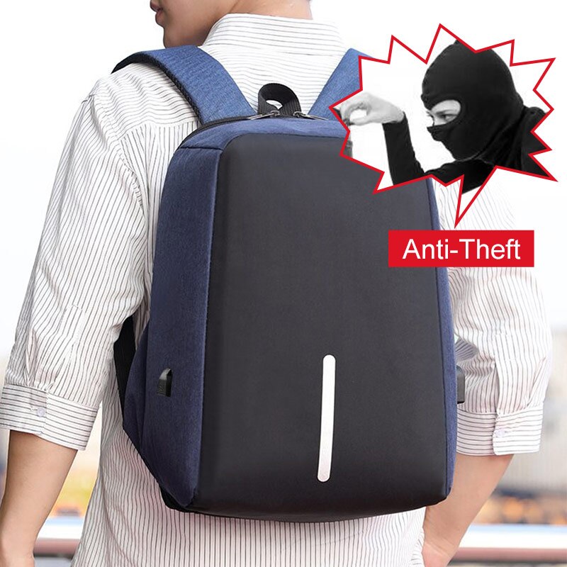 Hommes école 15.6 pouces ordinateur portable sac à dos avec fermeture éclair hommes femmes hydrofuge voyage Multi USB chargeur affaires mâle sac à dos