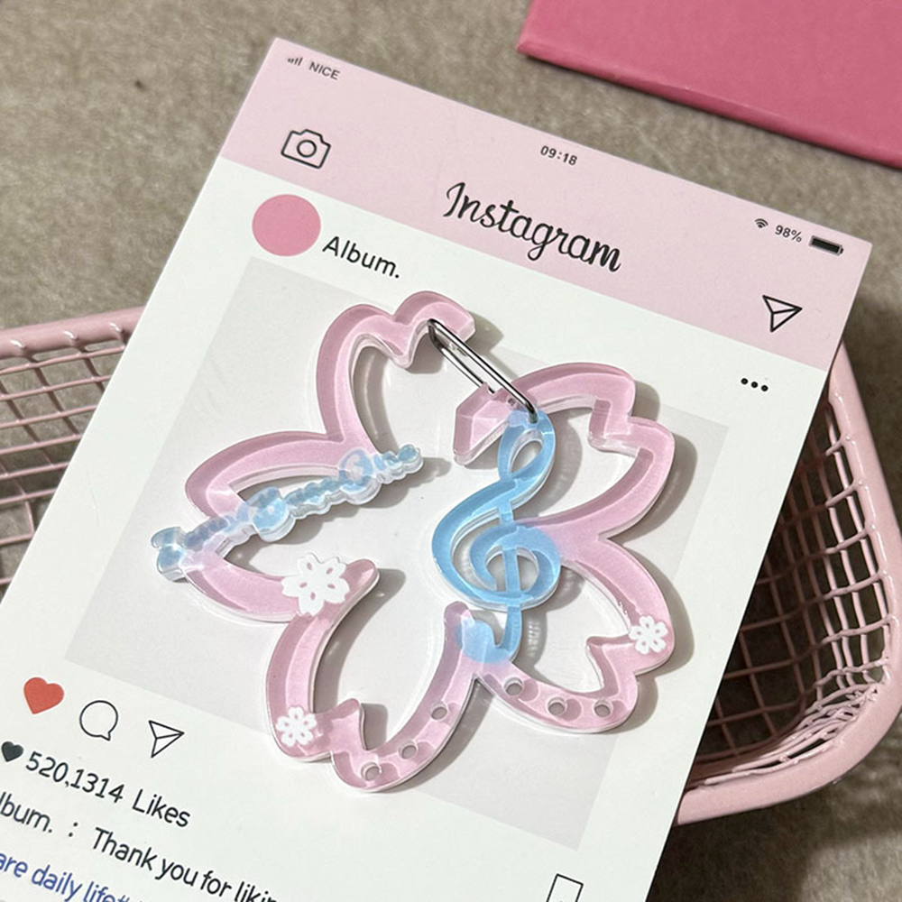 llavero de nota musical de resina para bolsos, bolso , dijes, colgante para bolso, colgante para teléfono Ins, mochila, adorno colgante, llavero con lazo: Rose Gold