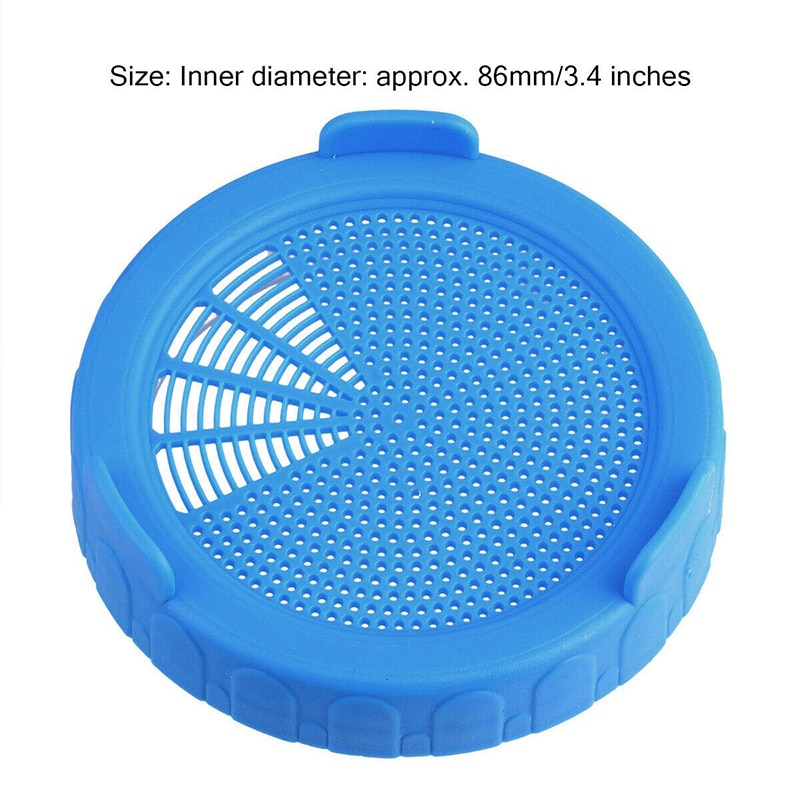 86mm Wide Mouth Plastic Mason Jar Sprouting Lid Food Grade Mesh Sprout Cover Seed Crop Germination Vegetable Silicone Sealing