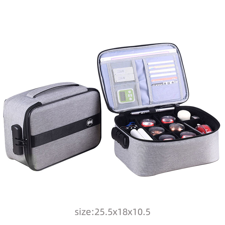 Multi-Purpose Document Storage Briefcase Business Trip Portable Official Seal File Organize Bag Travel Certificates Handbag Item: D-Grey