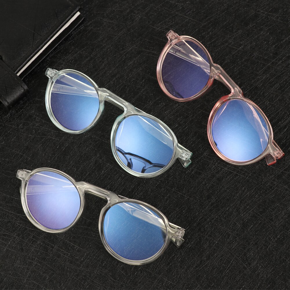 Transparent Round Frame Anti Blue Ray Glasses Optical Spectacle Ultralight Frames Computer Gaming Glasses Resin Lens Eyewear