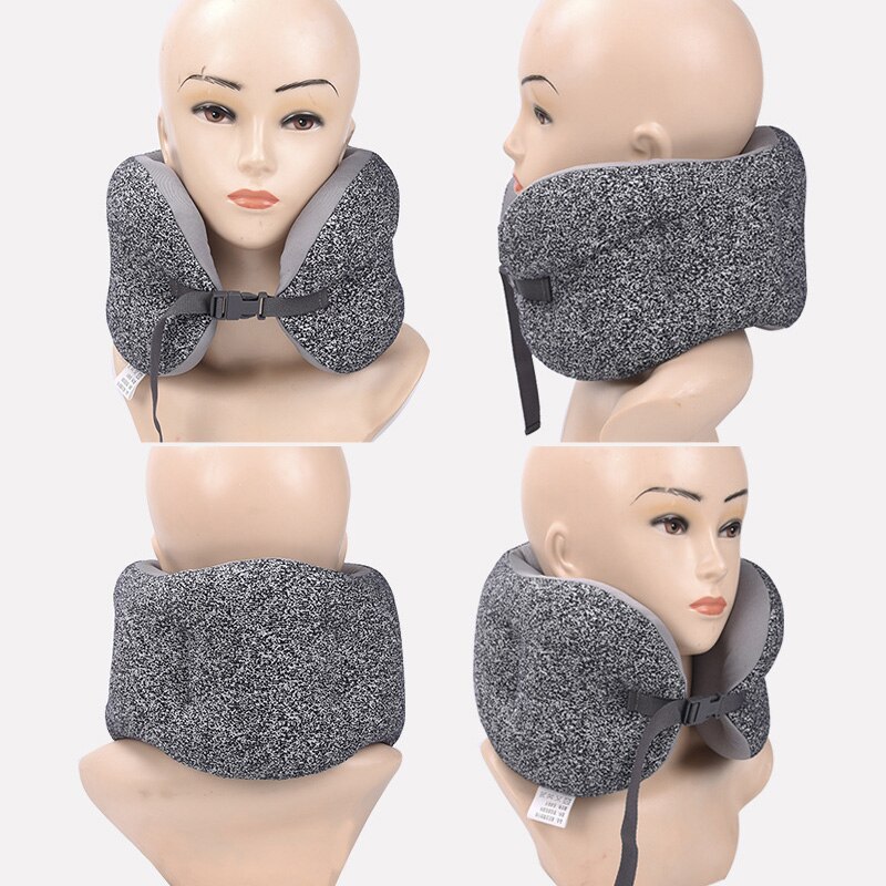 Coussin de cou pliable pour dormir en avion, voiture, bureau, Portable, forme Concave, accessoires de voyage