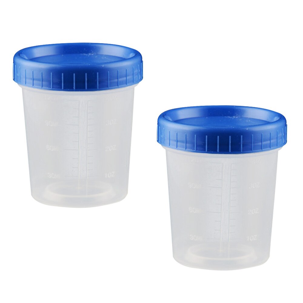 25pcs 120ml Disposable Measuring Cups with Lid Transparent Specimen Cup