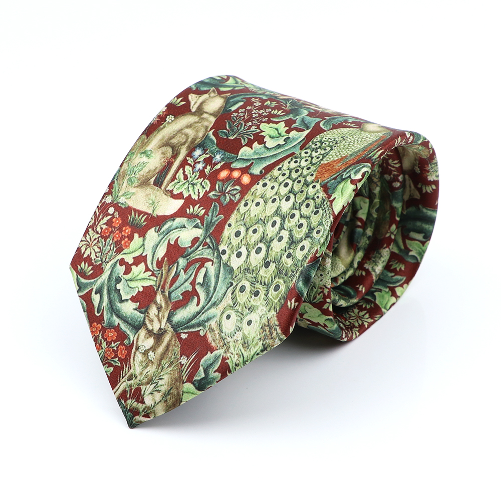 Stropdas in elandstijl met bloemenprint, gemaakt van zacht aanvoelend groen polyester, geschikt voor mannen en vrouwen, voor bruiloften, feestjes en casual gelegenheden.: Zwart