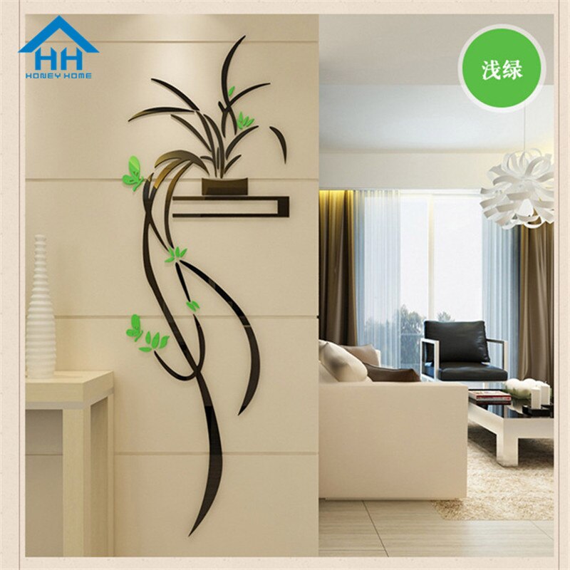 3D Acrylic Orchid Flower Wall Sticker Self-adhesion Home Decor Living Room TV Background Wall Decals Wall Decor