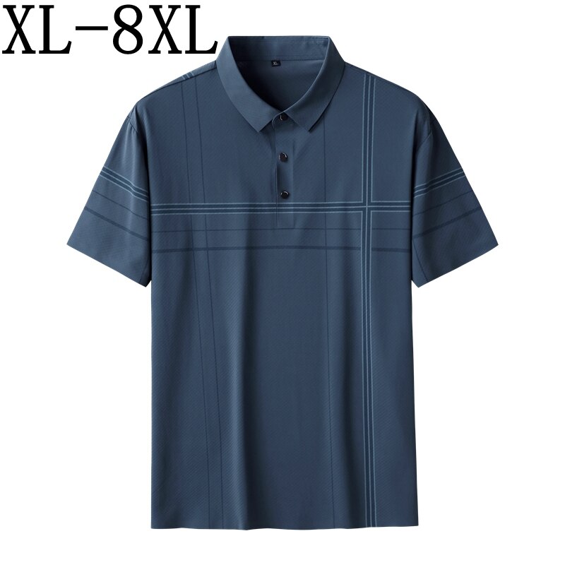 8XL 7XL 6XL Summer Business Teeshirt Homme Loose Mens Polos Shirts Casual Short Sleeve Polo Shirt Men Clothing