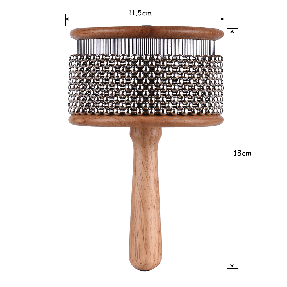 Holz Cabasa Schlagzeug Musical Instrument Metall Perlen Kette & Zylinder Pop Hand Shaker für Klassenzimmer Band Mittel Größe
