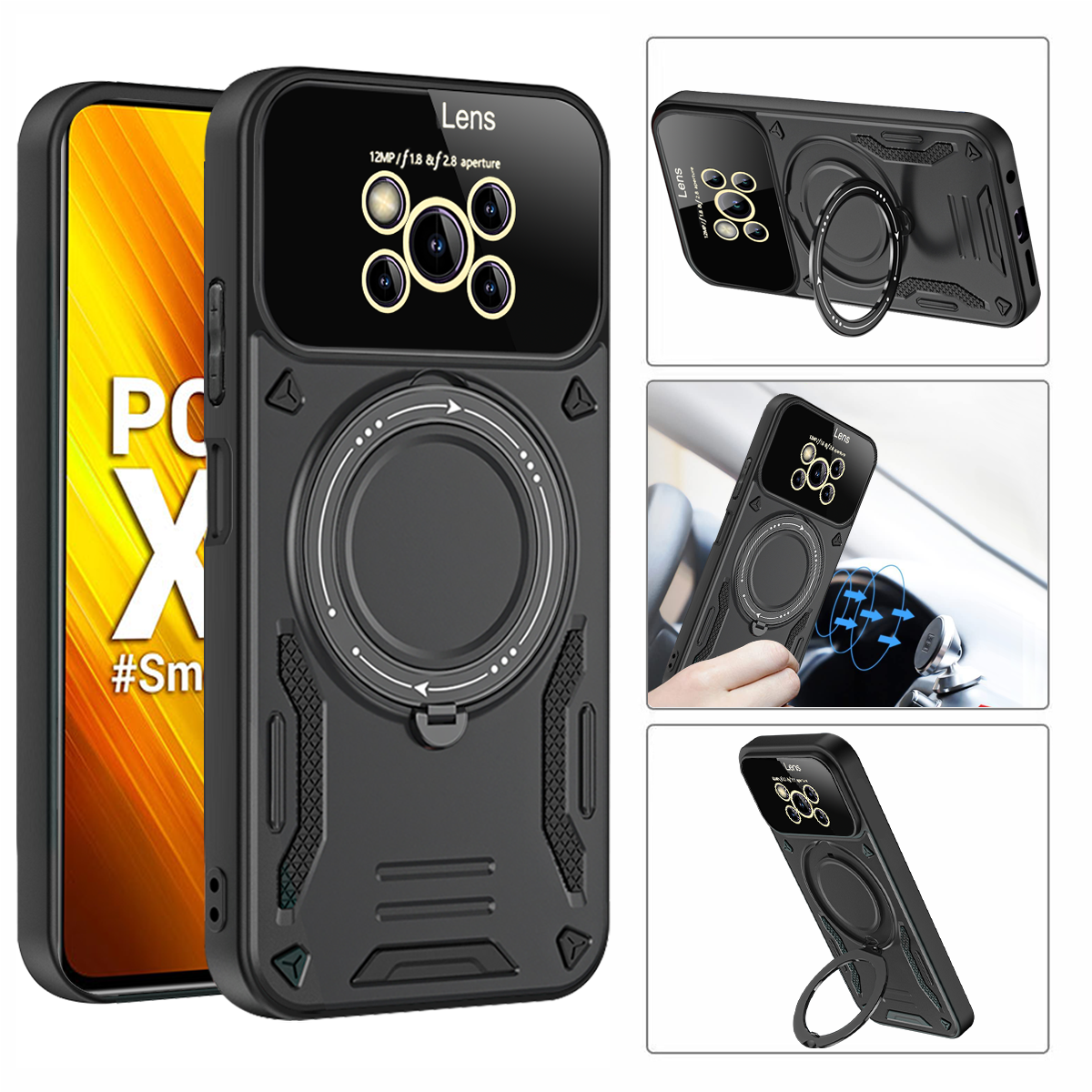Para Xiaomi Poco X3 NFC funda para Magsafe funda de carga inalámbrica magnética para PocoX3 X3 X 3 Pro anillo soporte teléfono contraportada
