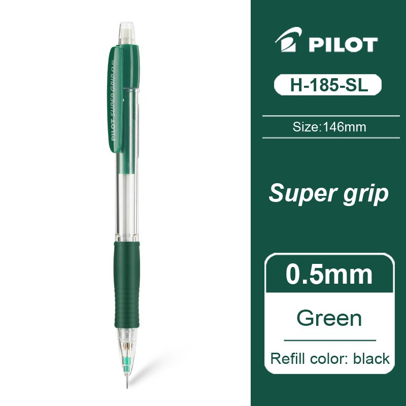 3 stykker japan Pilot h -185- sl flerfarget mekanisk blyant 0.5 mm kontor- og skolepapirer skrivemateriell: Grønn