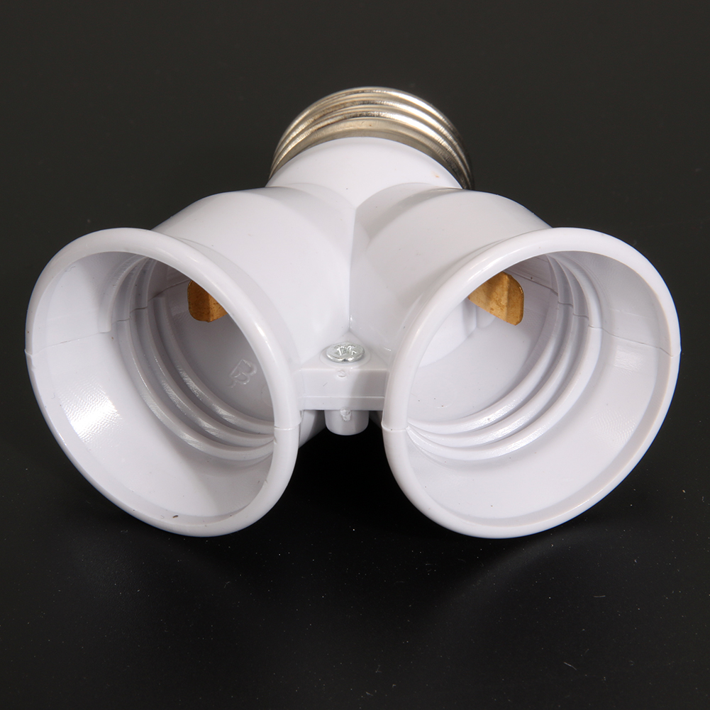 1-5 Stuks Wit E27 Tot 2 E27 Lamp Basis Led Verlichting Dubbele Schroef Lamp Socket Converter Besparing Led Licht Halogeenlamphouder 3a