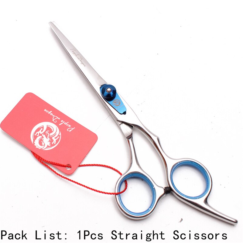 6 pulgadas JP-Tijeras de aseo para perros con tornillo azul inoxidable, tijeras normales para adelgazamiento, tijeras profesionales para mascotas, Z1003: Z1003 Lan C 6N