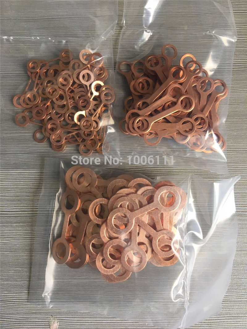 diesel oil return tube gasket M6 M8 oil pipe copper clamp pad, common rail injector repair tools