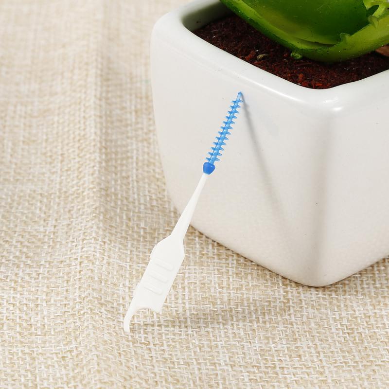 120Pcs Tand Flossen Head Zachte Siliconen Tand Picks Double-Ended Tandenstoker Floss Inter Borstel Tanden Stick Hygiëne Gereedschap