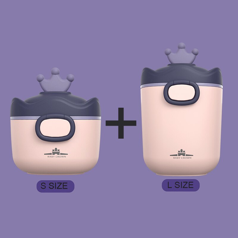 Caja portátil de leche en polvo para bebé, dispensador de fórmula libre de BPA, contenedor de almacenamiento de alimentos, tazas de aperitivos, caja portátil de almacenamiento de cereales para bebé: 2PCS PURPLE