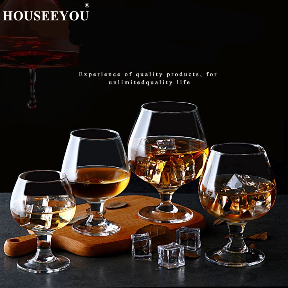 Houseeyou 2 st/lot brandy kort kopp kristall vinglas för bar cocktail korta ölglas dricka whisky snifters cigarrkoppar