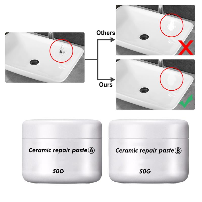 Keramische reparatiepasta A+B badkuip tegel douche reparatieset multifunctionele porseleinen reparatie voor crack chip keramische kalefateren reparatiepastenset
