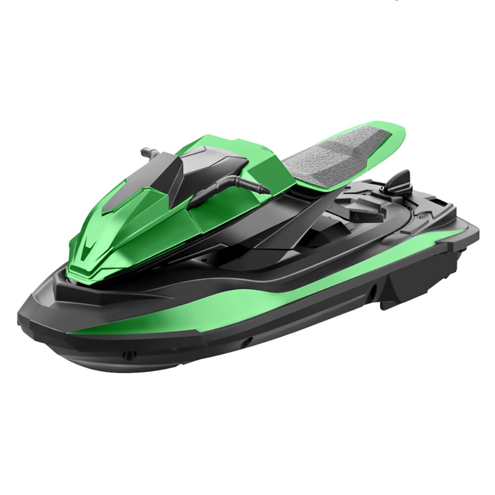 Barco teledirigido de juguete para niños, barco de carreras con Control remoto, de 2,4 Ghz, con Motor doble, vehículo de dos velocidades: green