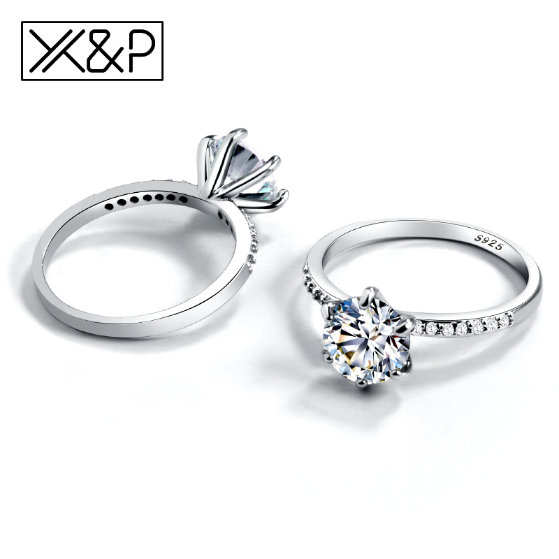 X P anillo de compromiso clasico 6 garras AAA ci. Grandado