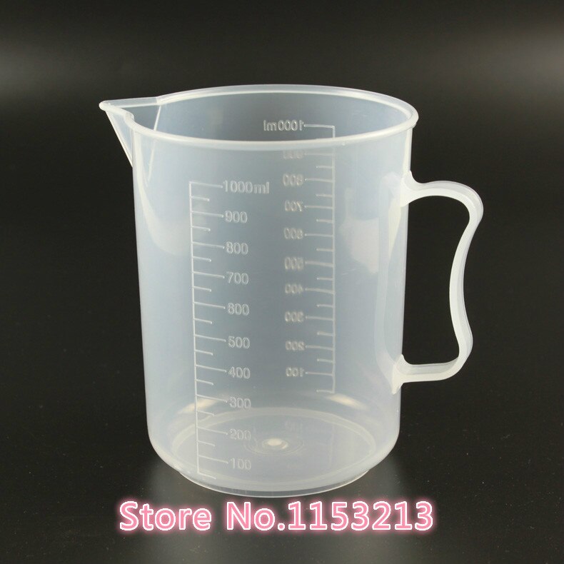 1000mL Capacity Clear Plastic Graduated Laboratory MeasuRing Set Beaker With handle Thicker material