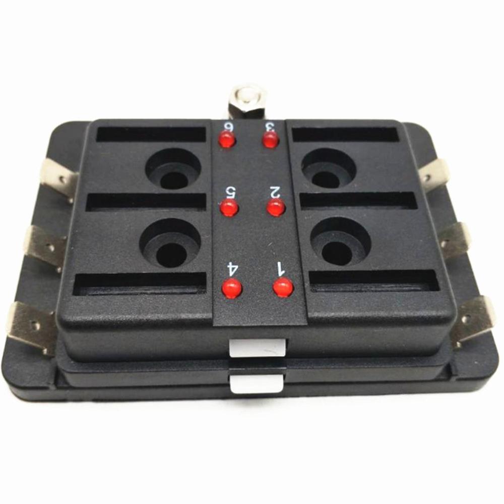 4/6/10 Way Standard Blade LED Fuse Box Holder With Failure Light Car Marine For Car Auto Accessories Blade Fuse Box: 6