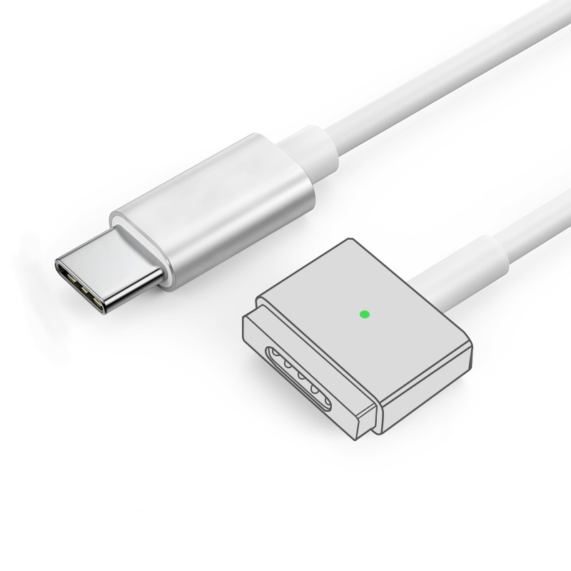 Type-C naar Magsafe2 snellaadkabel macbook magnetische T-kop voor MacBook Air / Pro 65W 110W: Beige