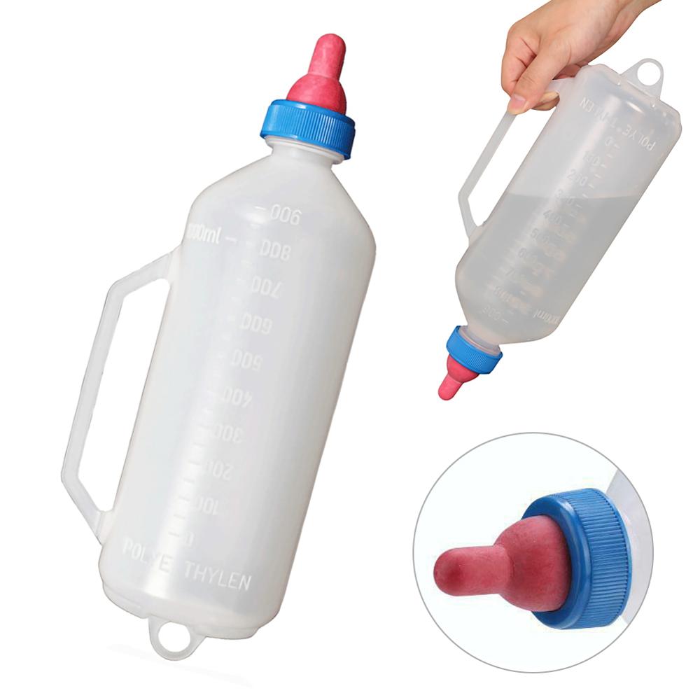1.5l karitsan imupullo ruokinta vuohenmaitopullo kahvalla muovia kestävä