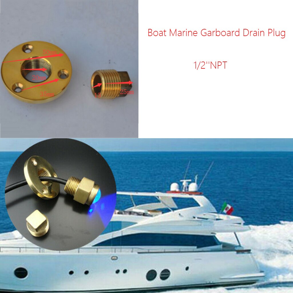 Tapón de drenaje de bronce fundido para Garboard, apto para barcos, orificio de 1 pulgada de diámetro