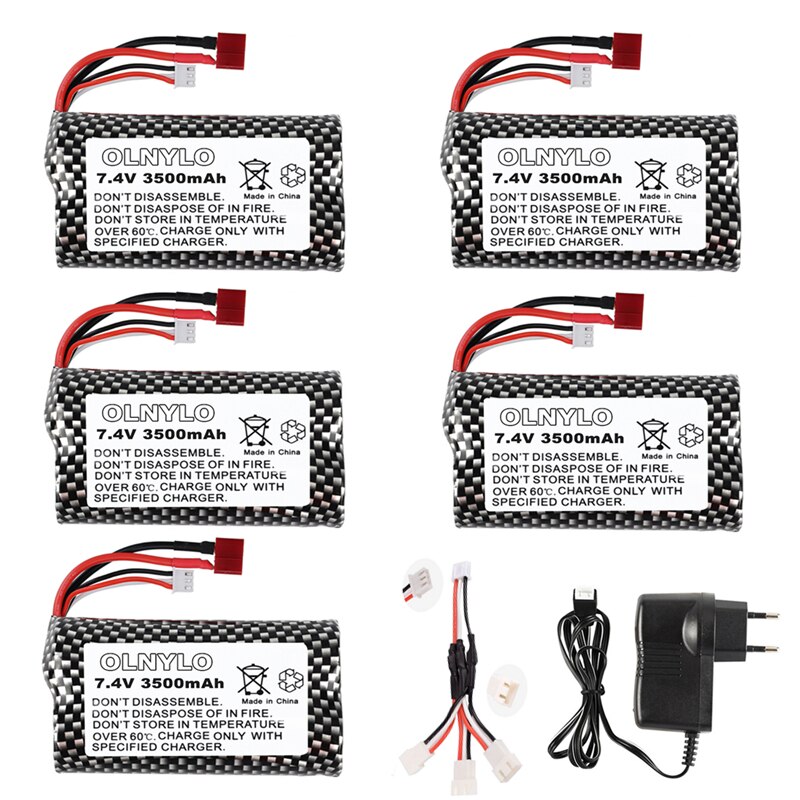18650 7.4V 3500mAh Battery and charger for Q46 Wltoys 10428 /12428/12423 RC Car Spare Parts Accessories For Wltoys 144001 A959-B: Gold