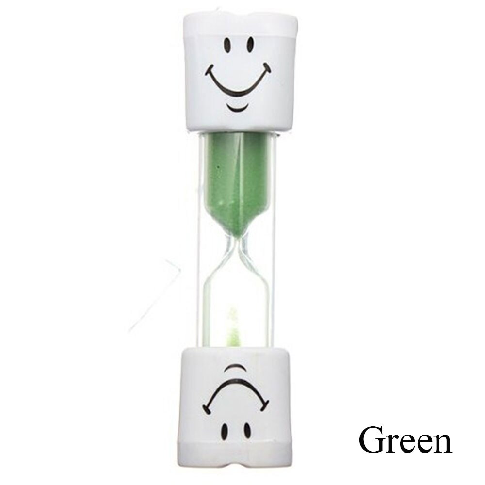 Reloj de arena para niños, 1 unidad, reloj de arena de 3 minutos, temporizador de cara sonriente: green