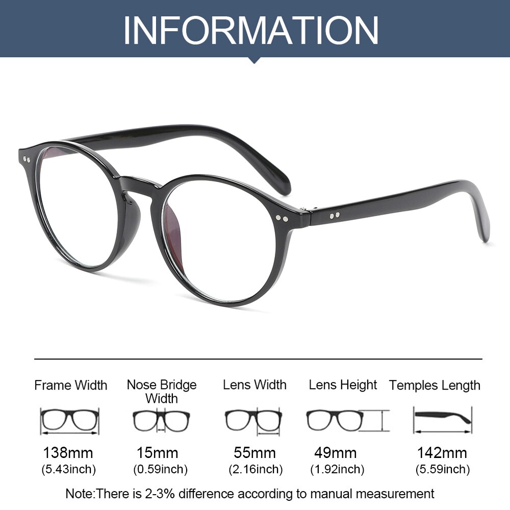1 PC oeil bleu lumière bloquant lunettes ultraléger cadre rond optique lunettes cadres bloquant jeu plat miroir lunettes