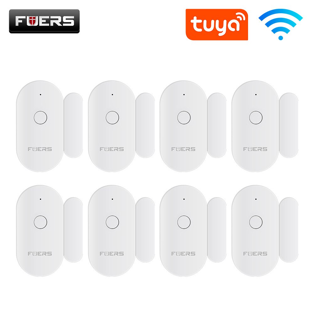 Fuers Tuya Smart Home WiFi Sensor de puerta Detectores de puerta abierta Sistema de alarma de protección de seguridad Alerta de seguridad para el hogar Alarma de seguridad: 8 door sensors
