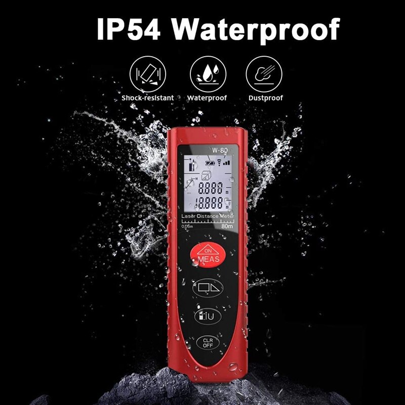 Tape Measure, Measure Distance Meter 80M, Digital Measurement Tool,Range Finder with Backlight Display,W-80