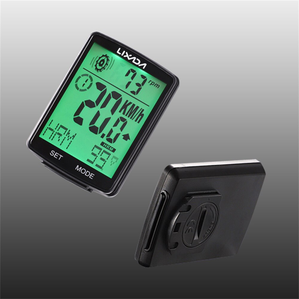 3 in 1 Wireless Bike Computer Multi Functional LCD Screen Bicycle Computer with Heart Rate Sensor Bike Speedometer Odometer