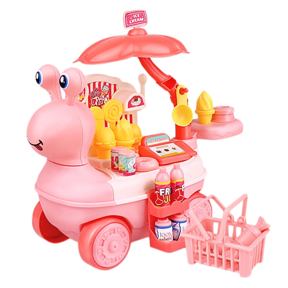 Kid Keuken Diy Keukengerei Speelgoed Kinderen Kookgerei Kid Slak Vorm Kunstmatige Ijs Snoep Winkelwagen Speelgoed Set: Default Title