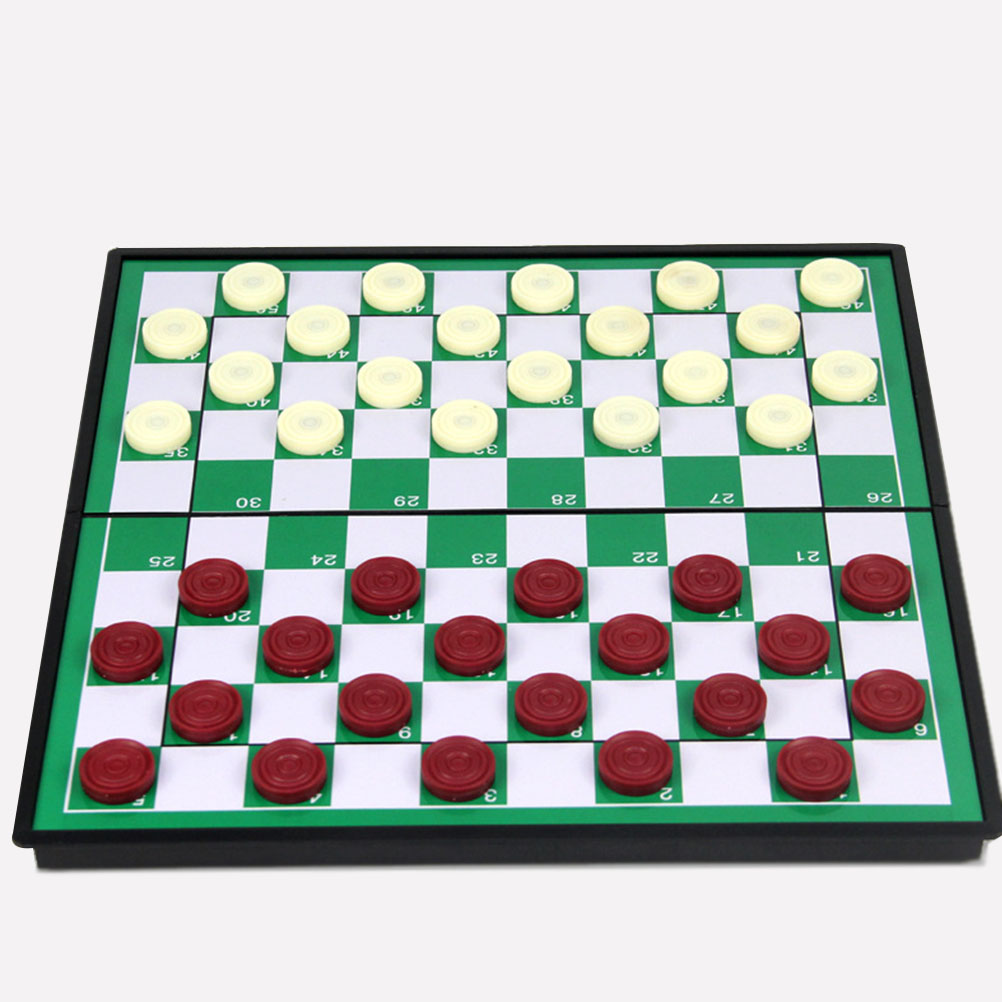 1 Set Foldable Checkers Checkers Magnetic Checkerboard Educational for Toddlers Adults Kids