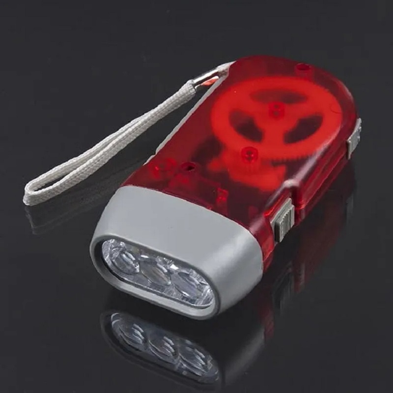 3 couleurs pressage à la main Dynamo manivelle puissance liquidation lampe de poche Mini auto-génératrice torche LED lampe de Camping lumière pour la maison extérieure