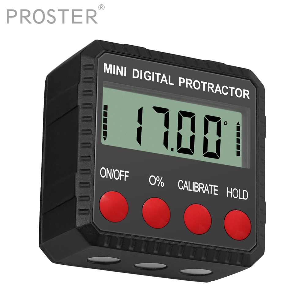 PROSTER Mini Digital Angle Gauge Level Box Protractor Angle Finder Magnetic Digital Inclinometer 360 Degree Measurement Bevel