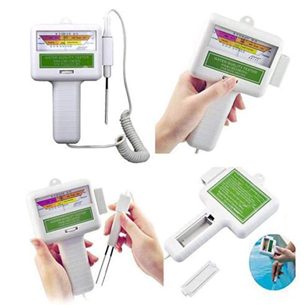 Medidor de Ph Cl2, 1 Uds., Pc-101 de cloro, portátil, para casa, piscina, Spa, acuario, Monitor de prueba de Ph, blanco