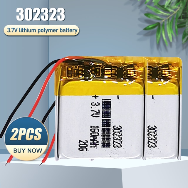 302323 032323 3.7V 160Mah Lithium Polymeer Oplaadbare Batterijen Voor Gps MP4 Led Smart Horloge Bluetooth Headset Li-po Li Ion Mobiele: 2PCS