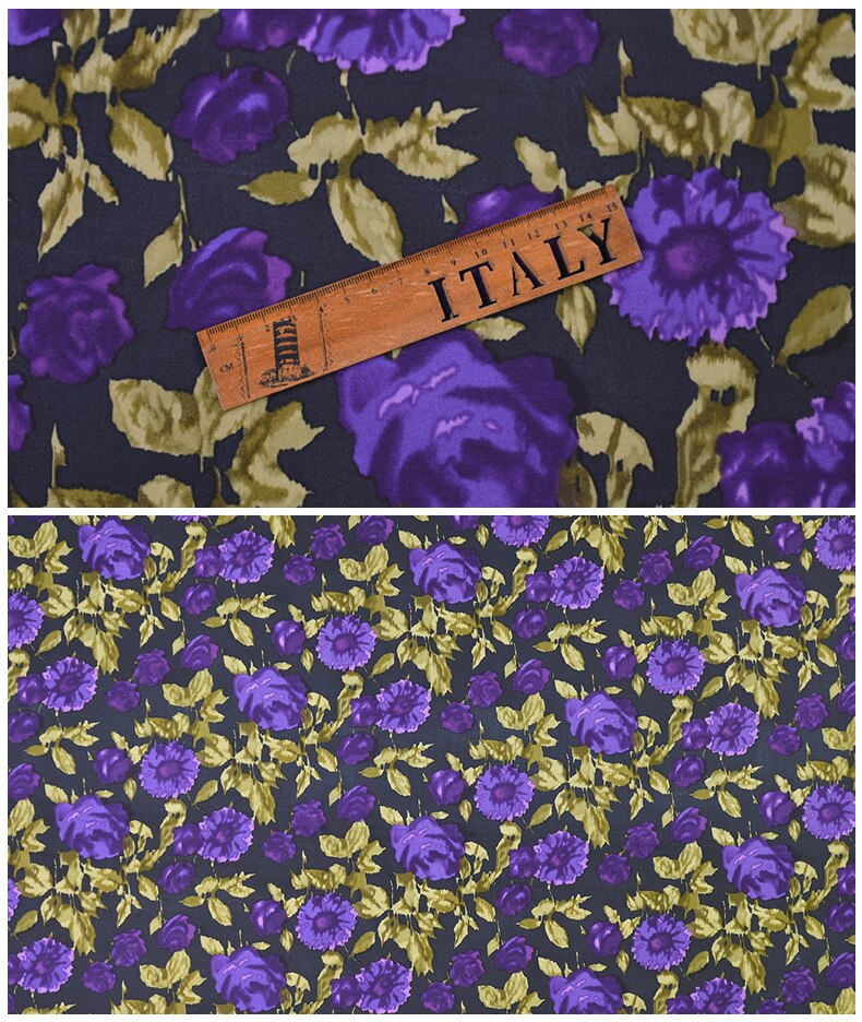 Spring and summer clothing fabric silk cotton material trench coat dress DIY handmade shell fabric rib flower cloth: Default Title