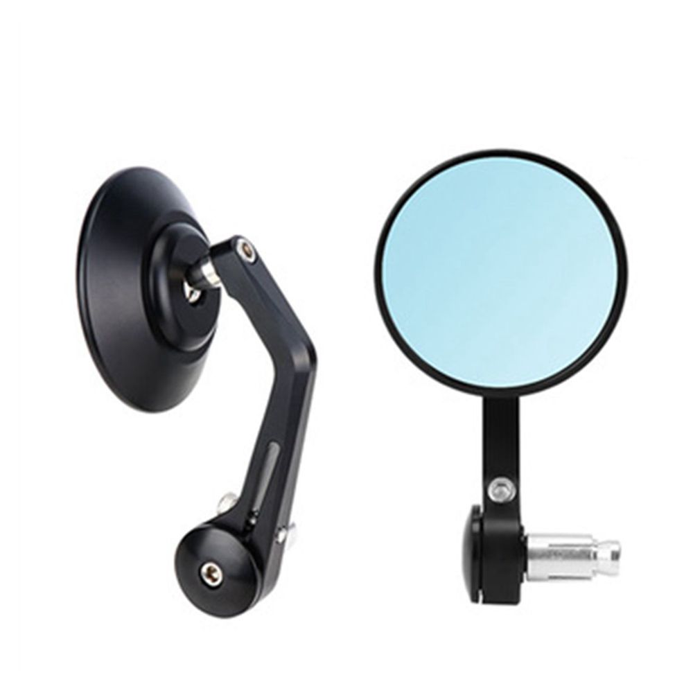 Universele Bar End Spiegels Motorfiets Stuur Achteruitkijkspiegels Blauwe Lens Anti Glare 7/8 "Handvat Ronde Voor De Meeste ATV UTV E-bike