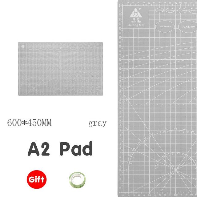 30 * 45cm A2 Cutting Board Grid Line Self-healing Cutting Board Craft Card Multi-color Double-sided Desktop Cutting Pad 1 Piece: light grey
