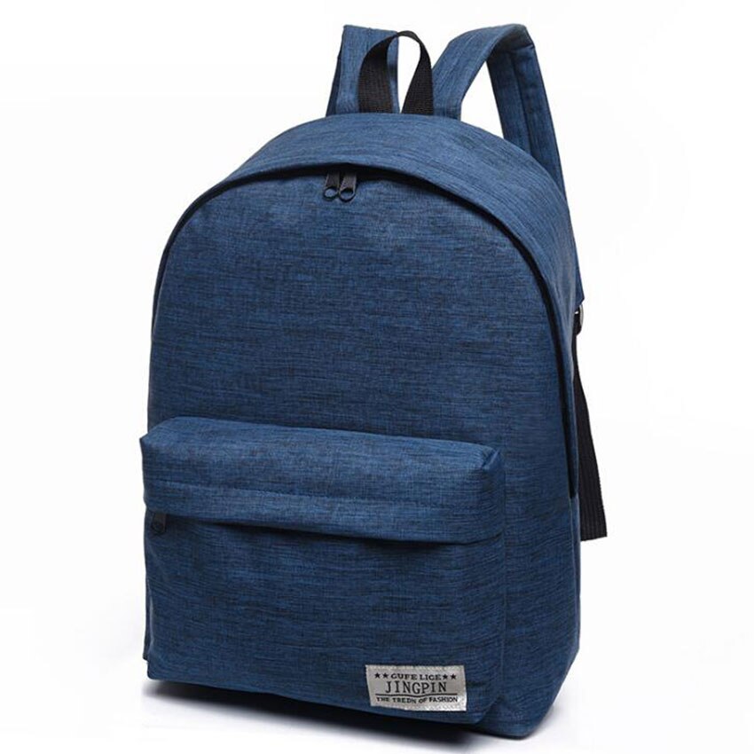Classique Simple femmes hommes toile sacs à dos sac d'école pour adolescents filles garçon étudiant livre sac à ordinateur portable sac de voyage Mochila: blue