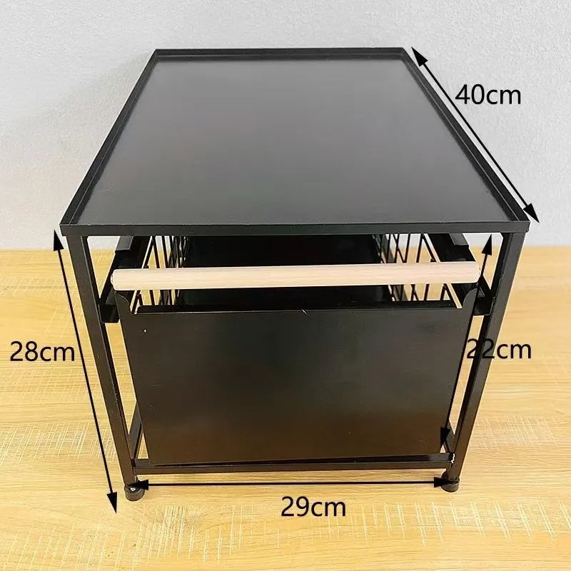 Double Layer Stand-Mounted Kitchen Sink Rack Spice Storage Multi-Functional Drawer Style Cabinet under Sink Organizer: green