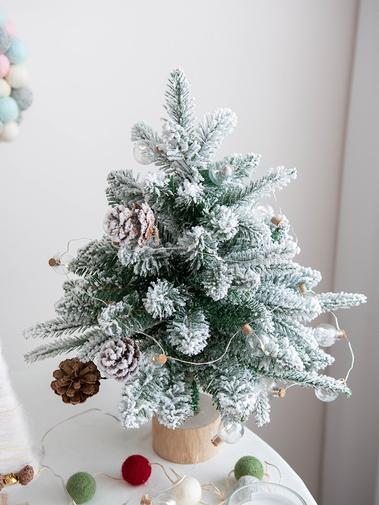45/60cm Mini Christmas Tree with Red Fruit Trinkets Pine Cone Christmas Desktop Year Decorations Desktop Decoration