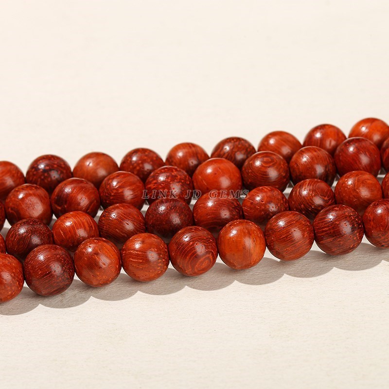 Naturlig træperle rød palisander rund buddha-perle 6 8 10mm vælg størrelse til smykkefremstilling gør-det-selv halskæde armbånd tilbehør 15 tommer