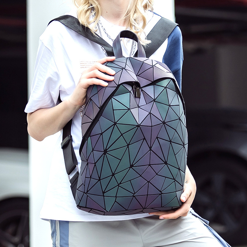 DIOMO lumineux irrégulier Triangle grande capacité école voyage sac à dos pour les femmes sac à dos femme ordinateur portable sac à dos coréen