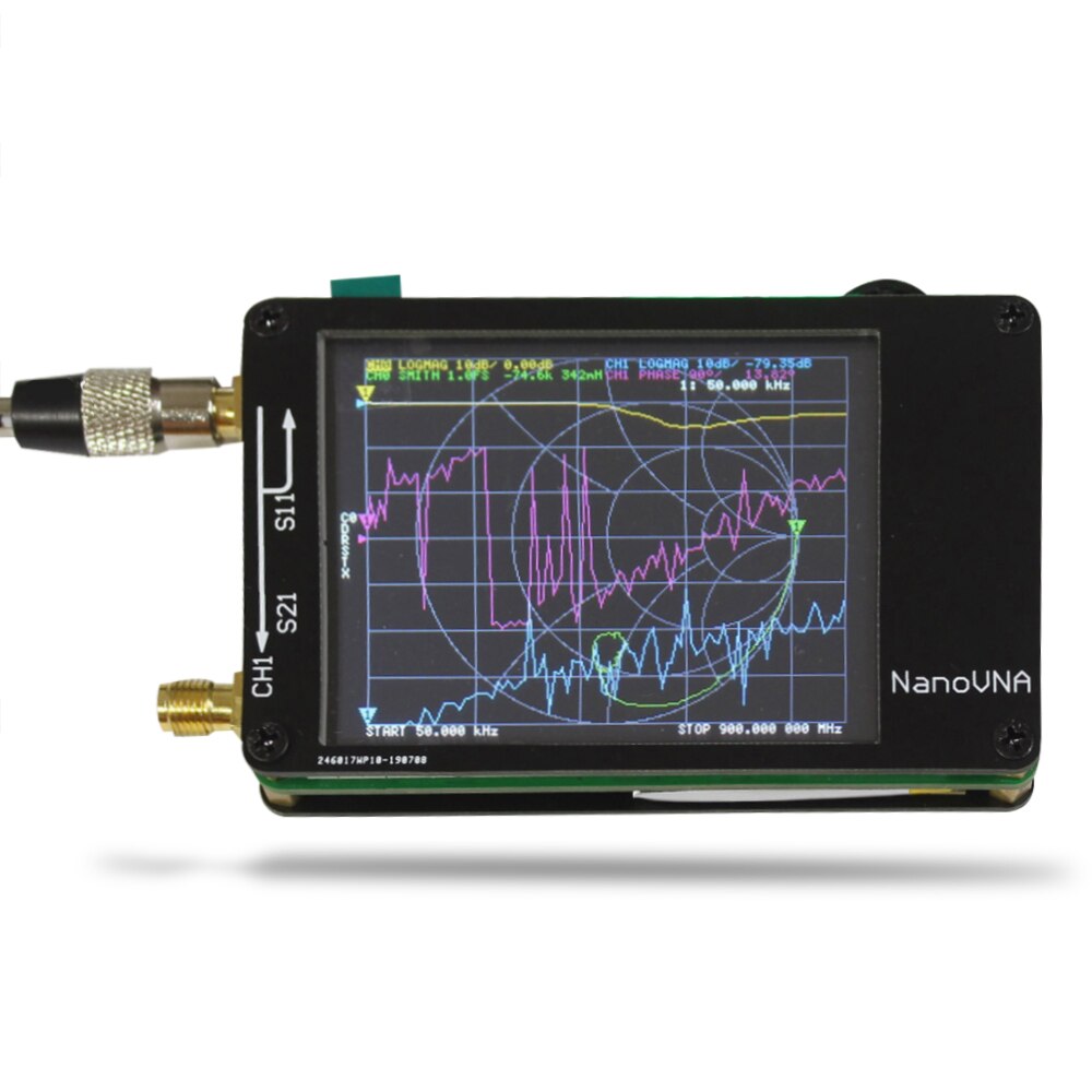 2.8 Inch Mini Vector Network Analyzer Digital LCD Display Touching Screen Antenna Analyzer Standing Wave Measuring Instrument: Black